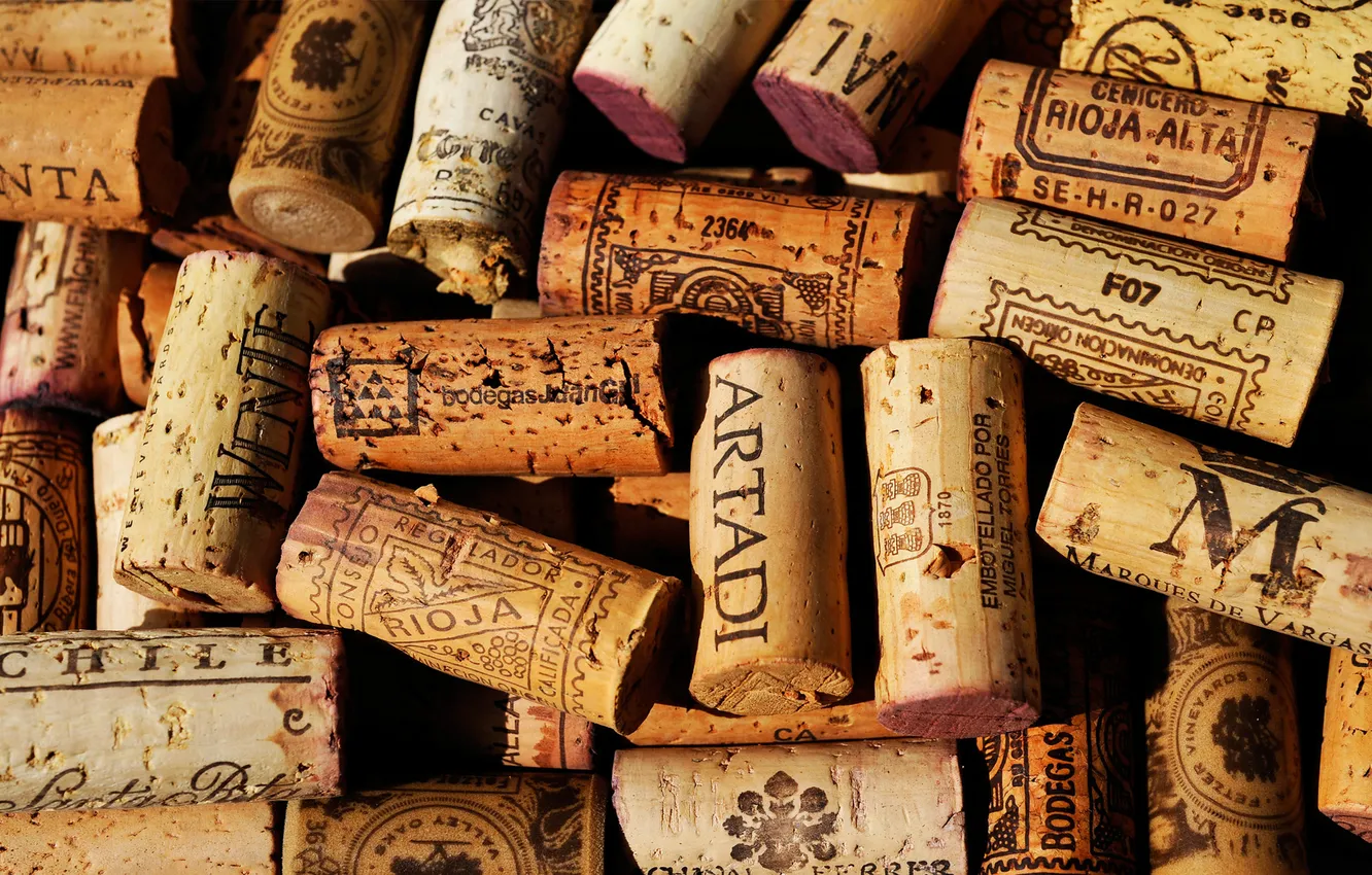 Photo wallpaper wine, tube, vine, corks