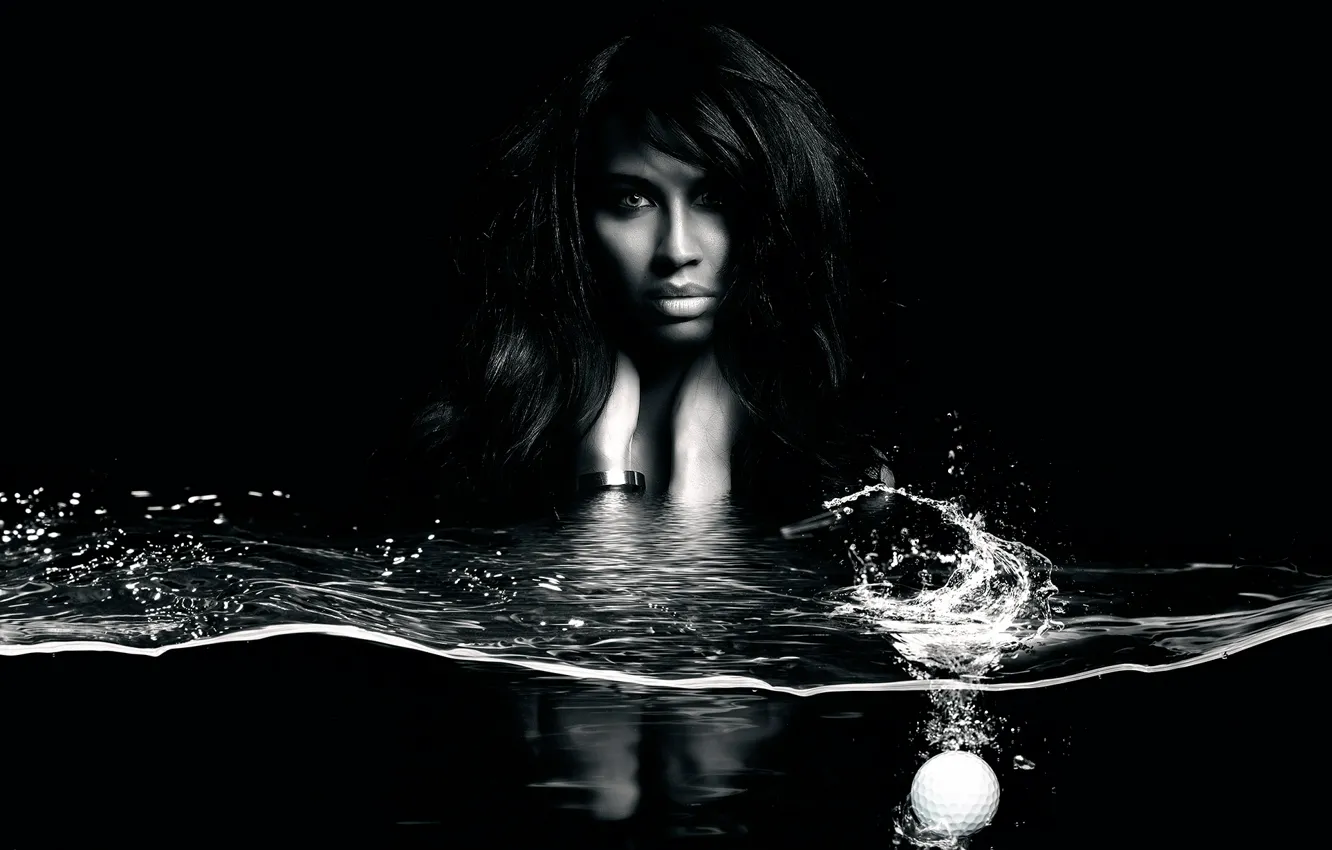 Photo wallpaper water, girl, the ball, splash, Blubs