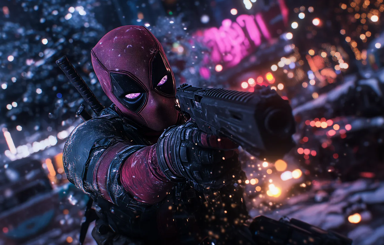 Photo wallpaper gun, Deadpool, Marvel, epic, Marvel, epic, Cinematic, Deadpool