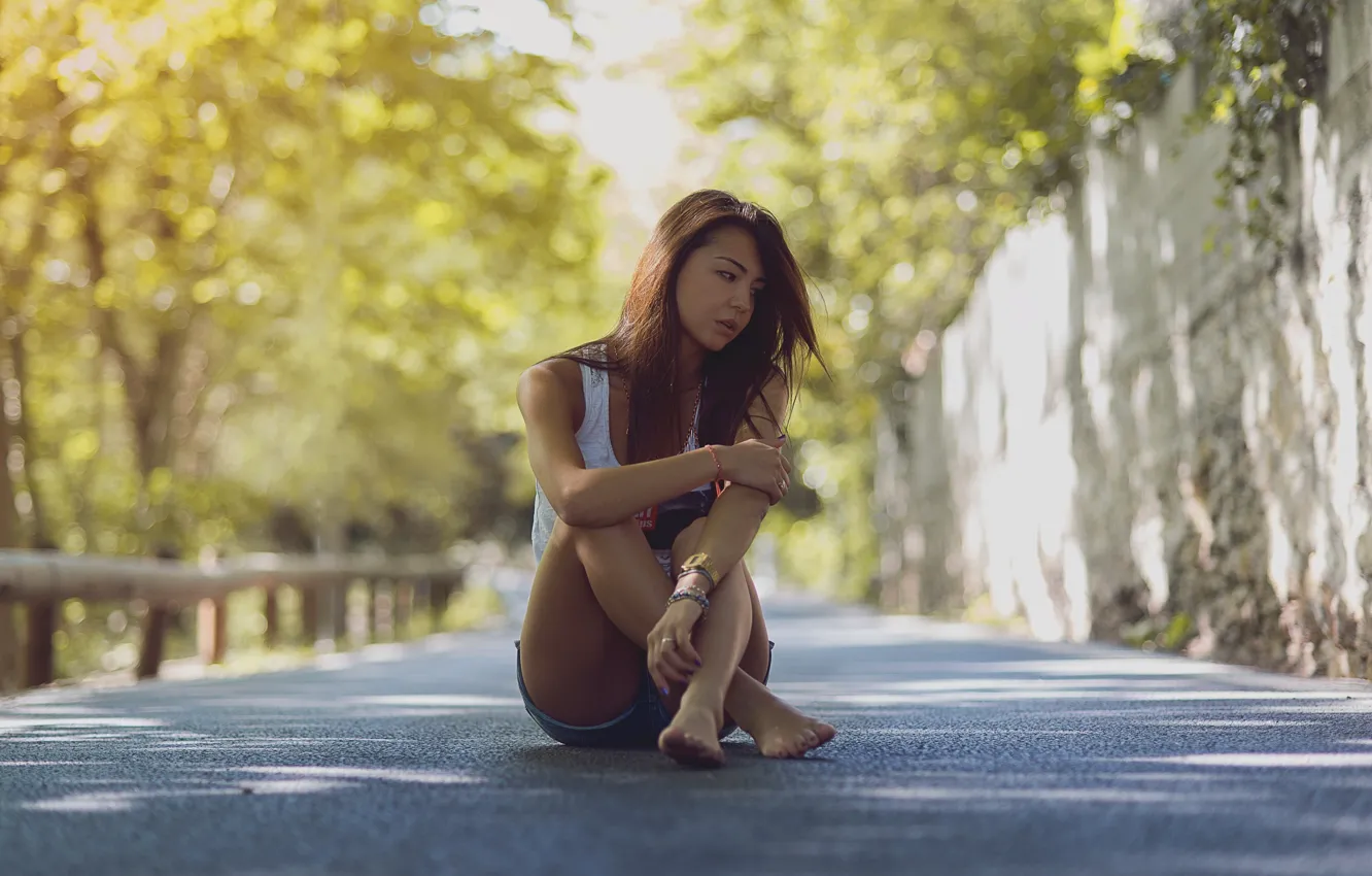 Photo wallpaper girl, street, Elsa