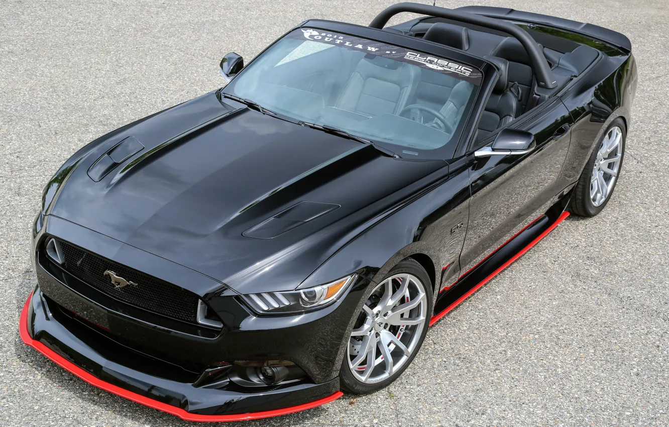 Photo wallpaper Mustang, Ford, the view from the top, GT Convertible