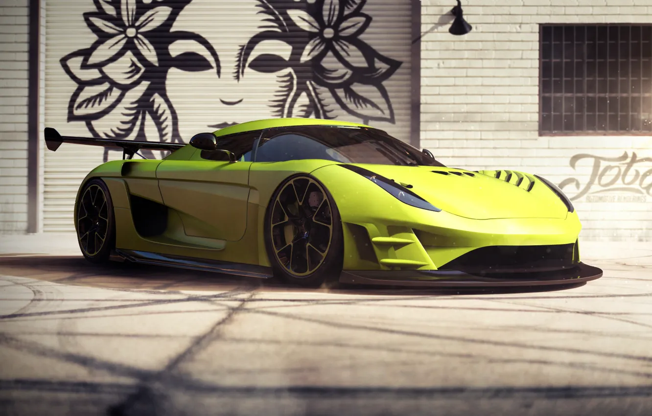 Photo wallpaper Auto, Green, Machine, Koenigsegg, Supercar, Sports car, Green, Koenigsegg Regera