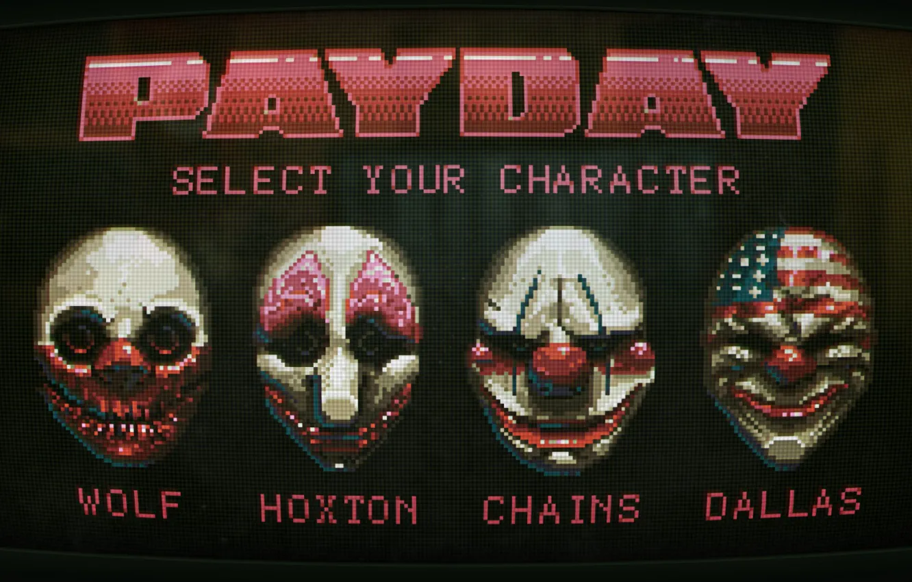 Photo wallpaper game, mask, Payday 2, Payday