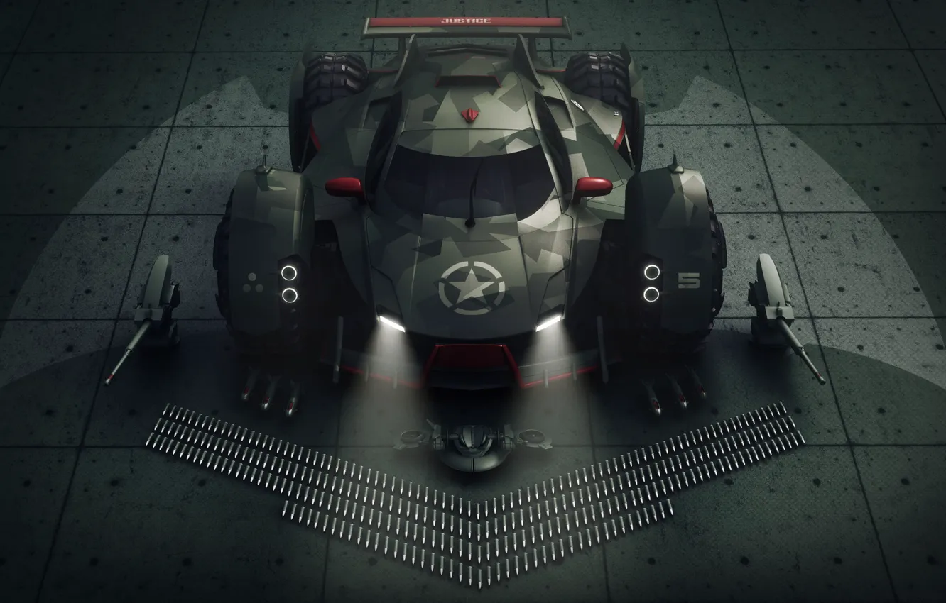 Photo wallpaper weapons, car, batmobile concept