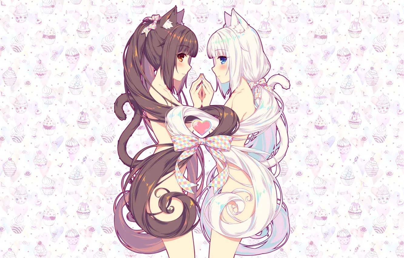 Photo wallpaper girls, anime, neko, nekopara