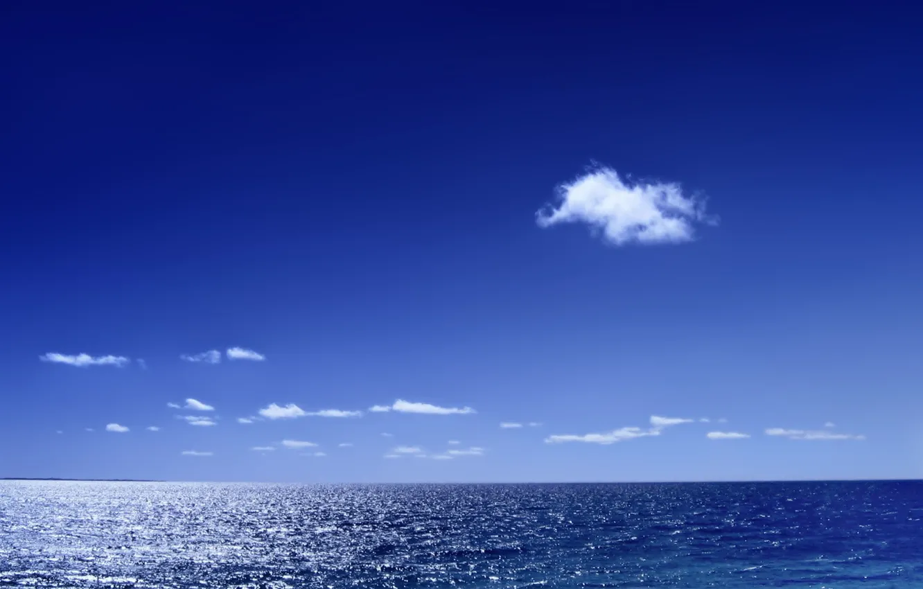 Photo wallpaper sea, clouds, horizon