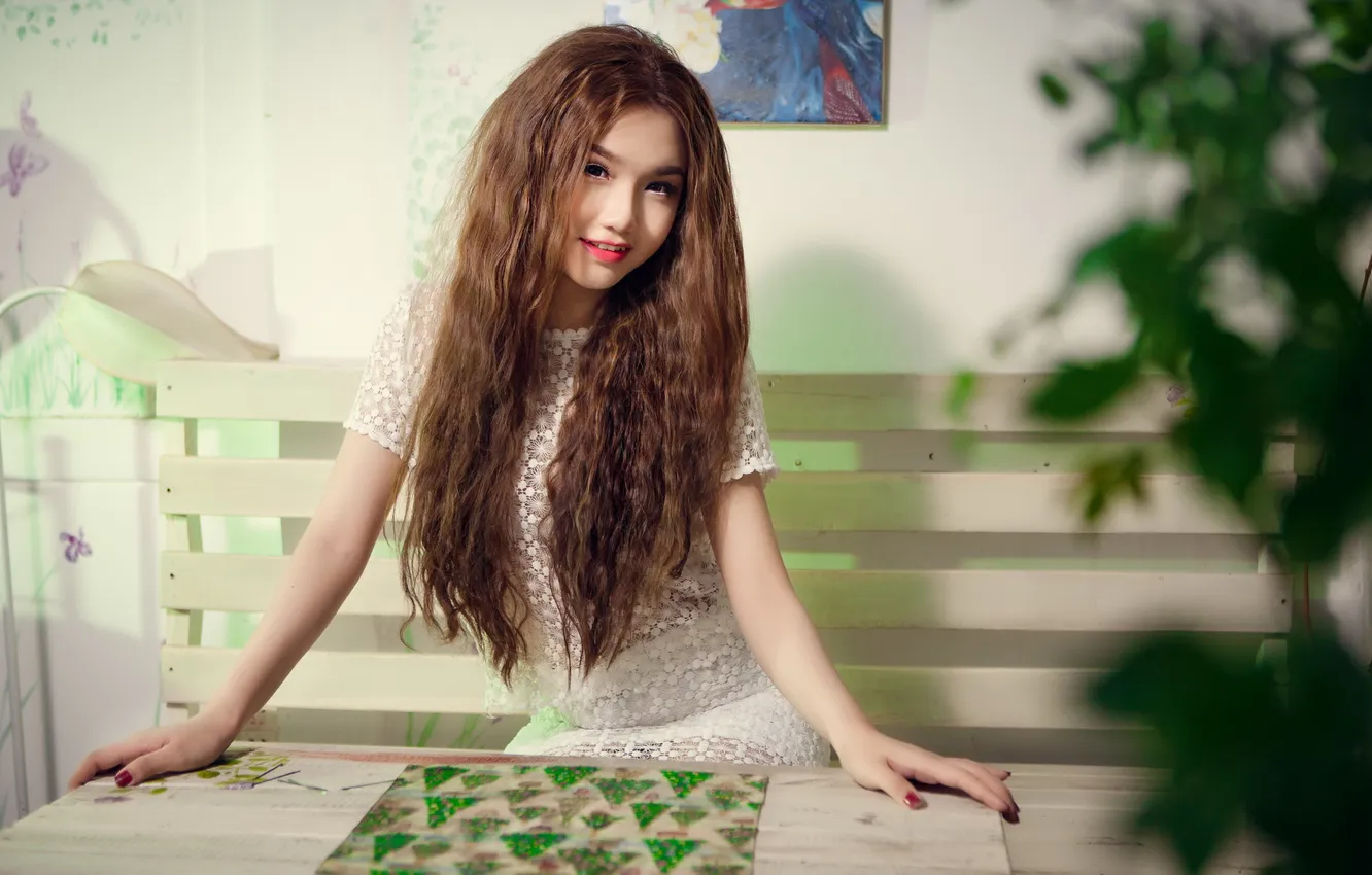 Photo wallpaper look, girl, background