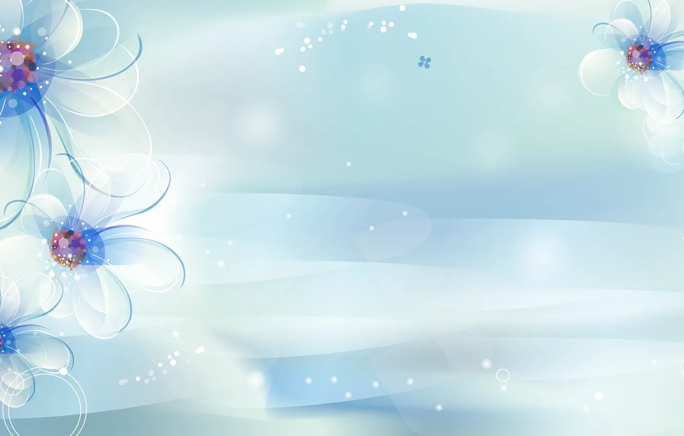 Photo wallpaper flowers, blue, petals