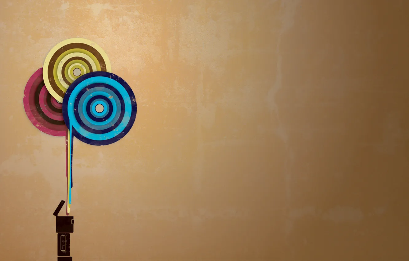 Photo wallpaper circles, robot, brown