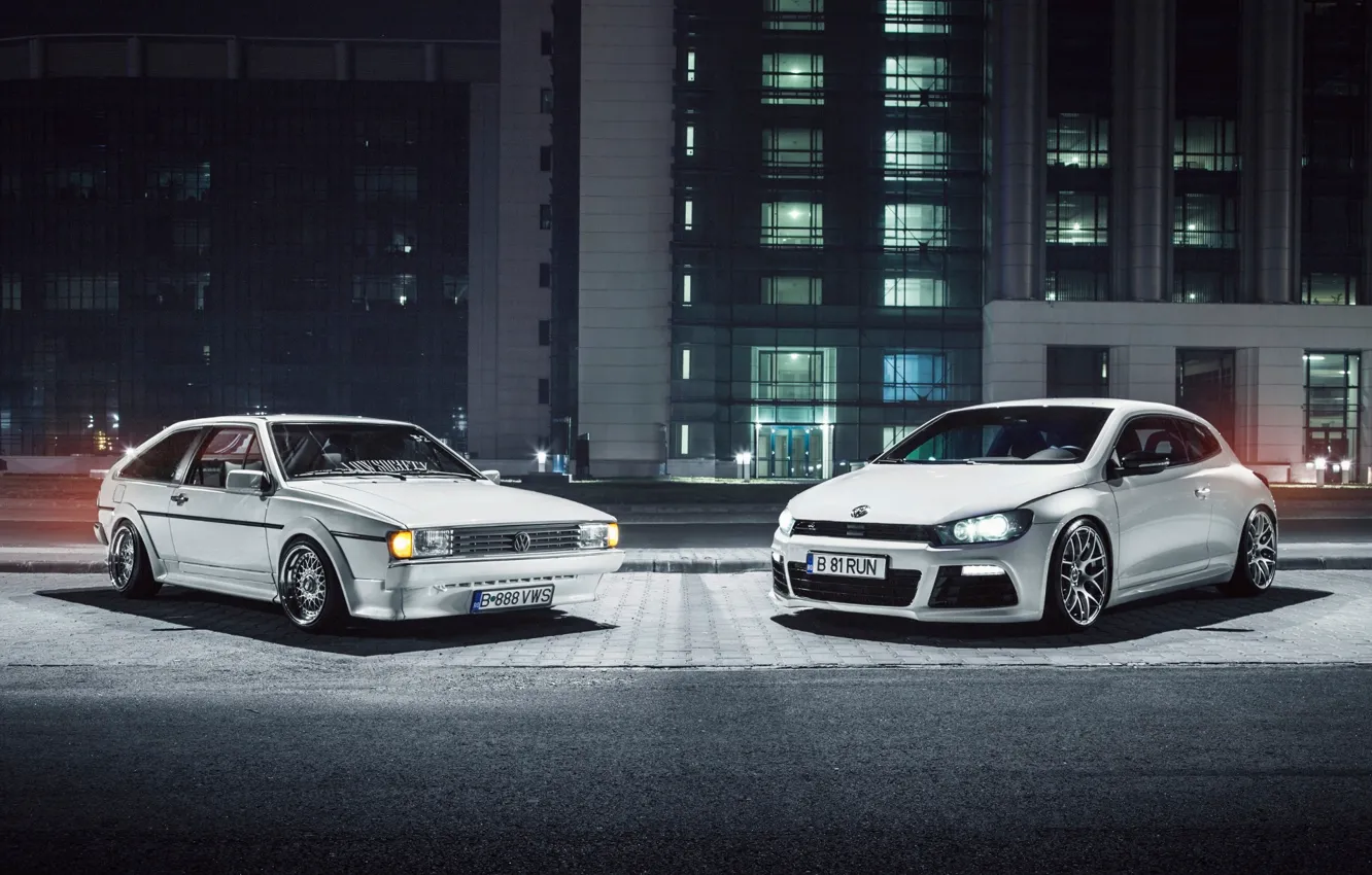 Photo wallpaper white, Volkswagen, white, front, Volkswagen, Scirocco, Ciprian Mihai