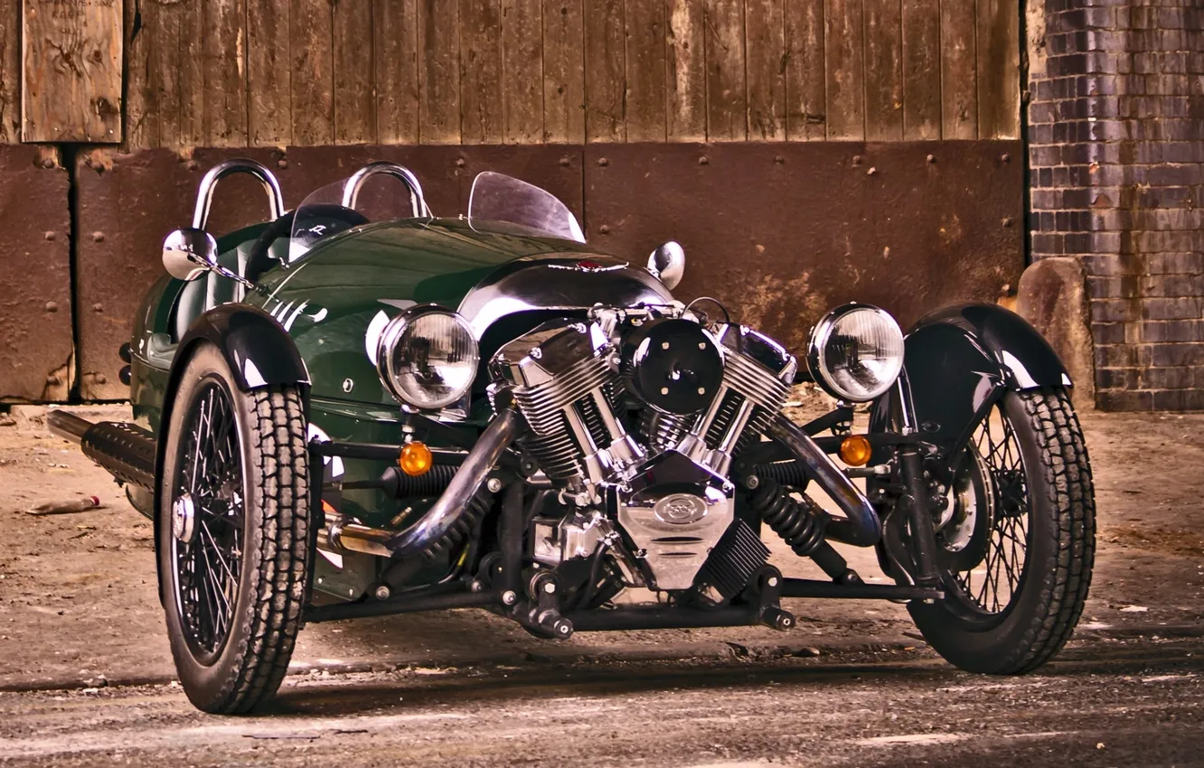Photo wallpaper green, background, engine, gate, 2011, the front, Morgan, Morgan