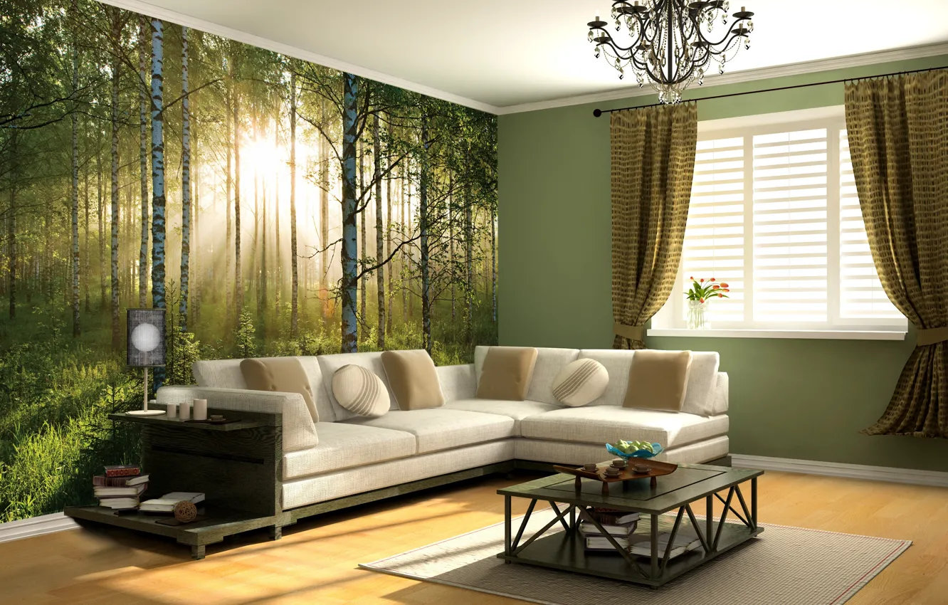 Photo wallpaper design, style, room, interior, living room