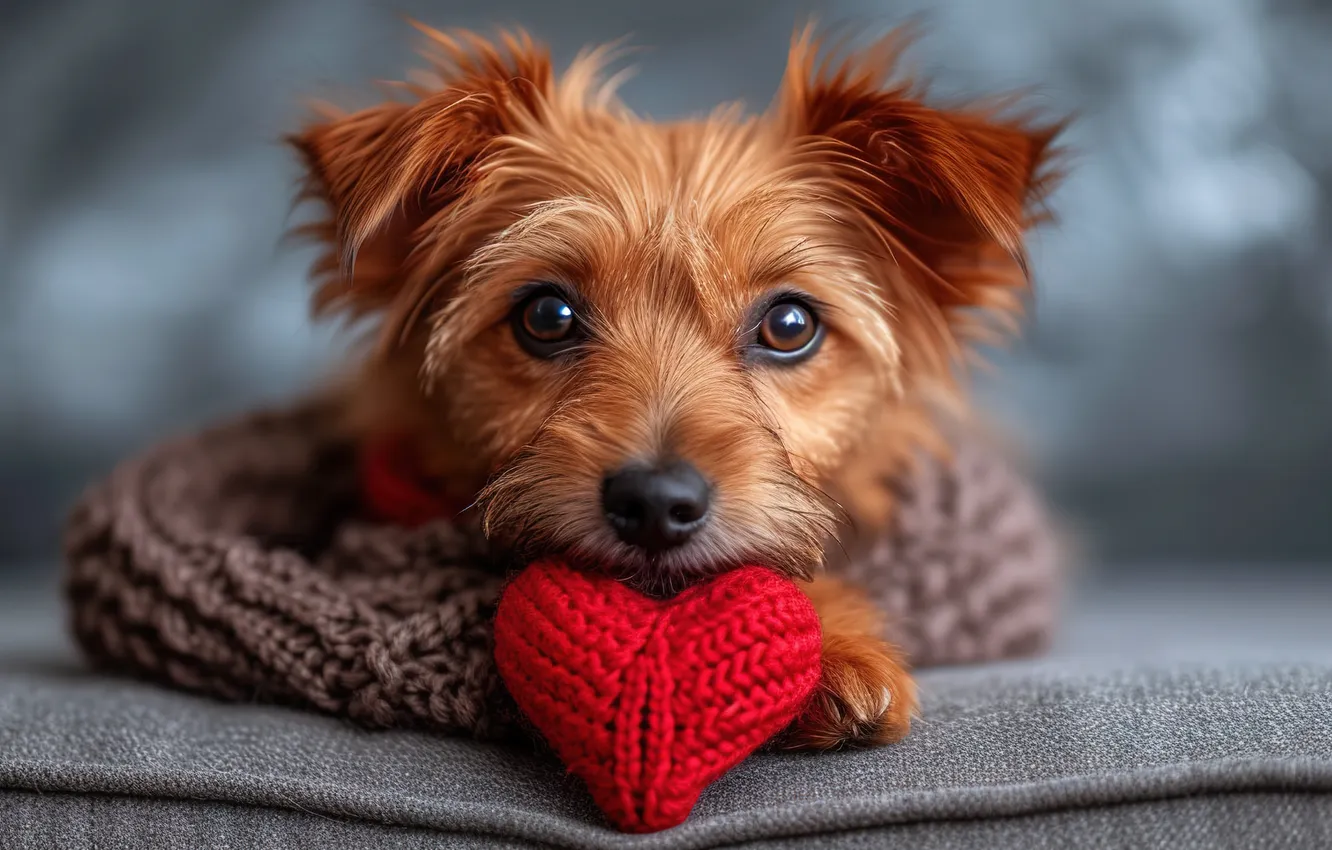 Photo wallpaper sweetheart, heart, dog, puppy, puppy, heart, dog, lovely