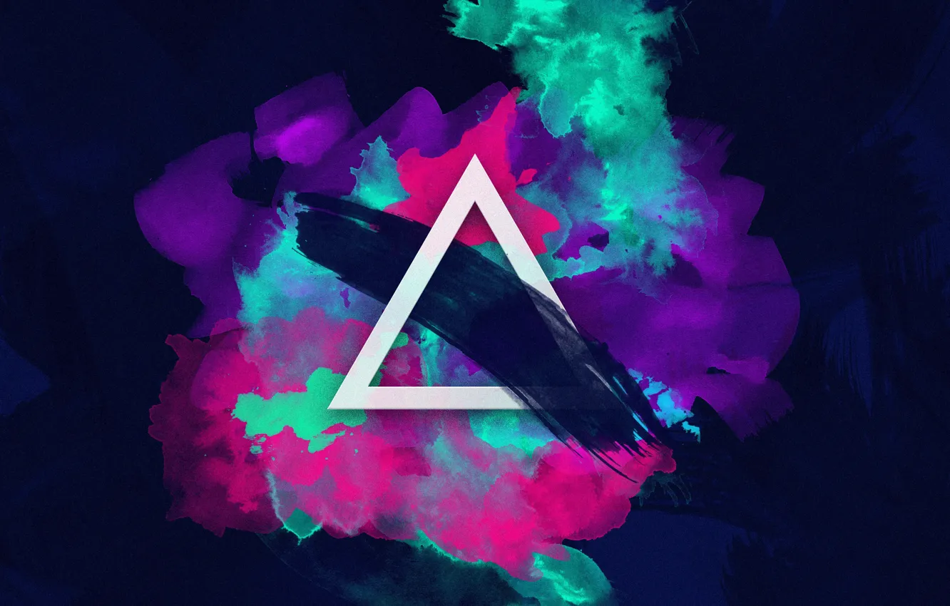 Photo wallpaper Music, Background, Triangle, Color, Paint, Electronic, Synthpop, Synth