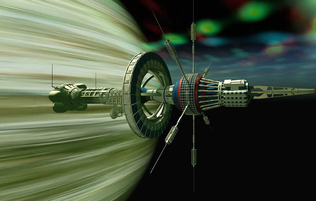 Photo wallpaper space, flight, camera, The USS Boreas near Gasplanet
