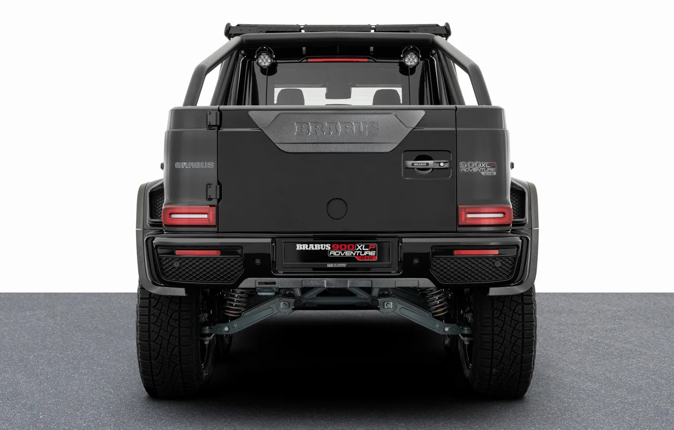 Photo wallpaper black, Mercedes, Brabus, rear view, Gaelic, BRABUS, Mercedes-Benz G-Class, 2023