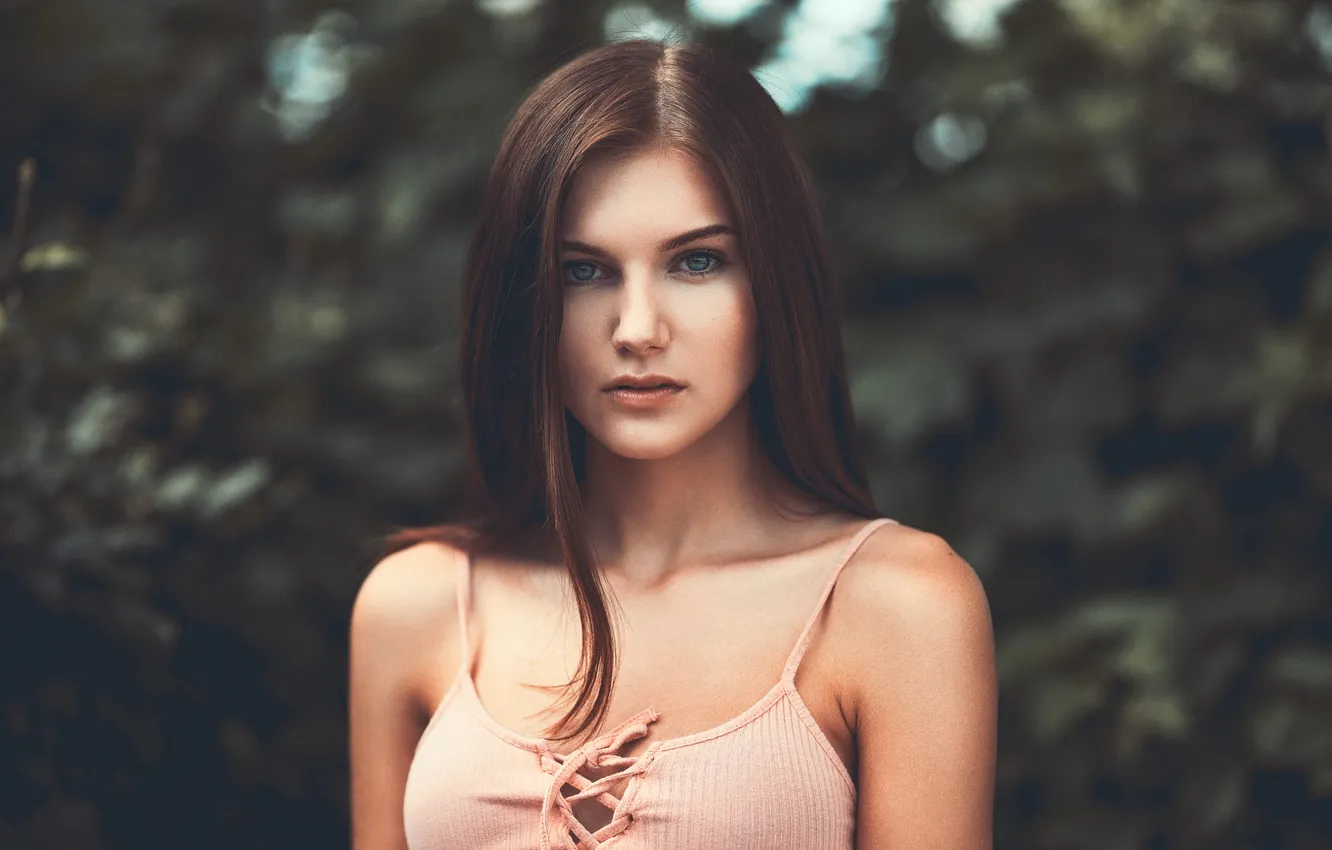 Photo wallpaper look, girl, face, hair, portrait