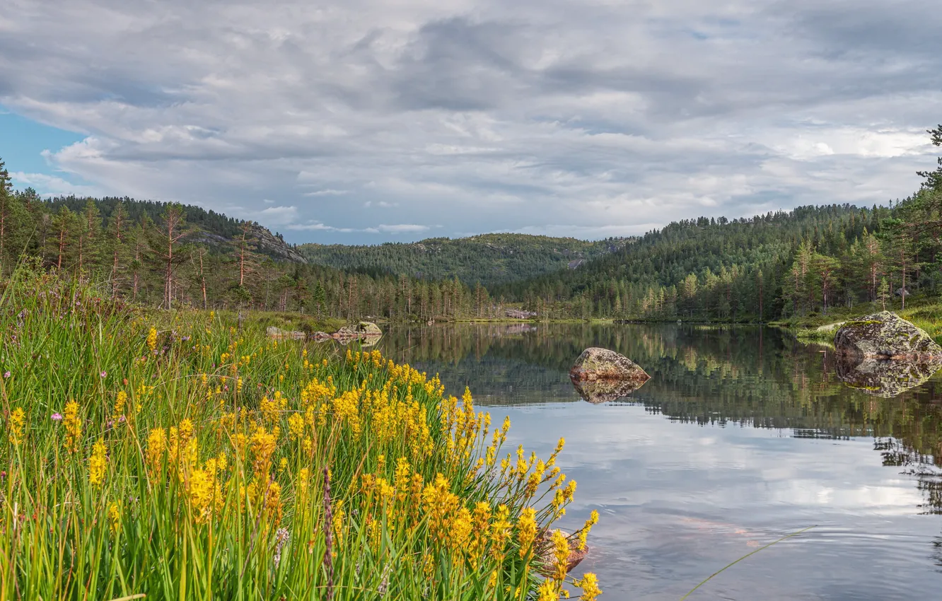 Photo wallpaper lake, photo, Norway