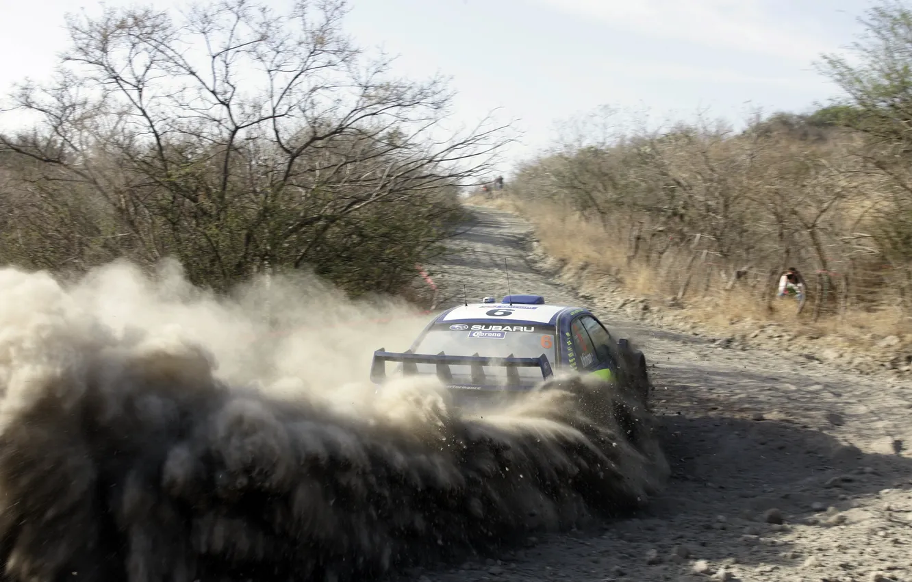 Photo wallpaper dust, Subaru, Impreza, Rally