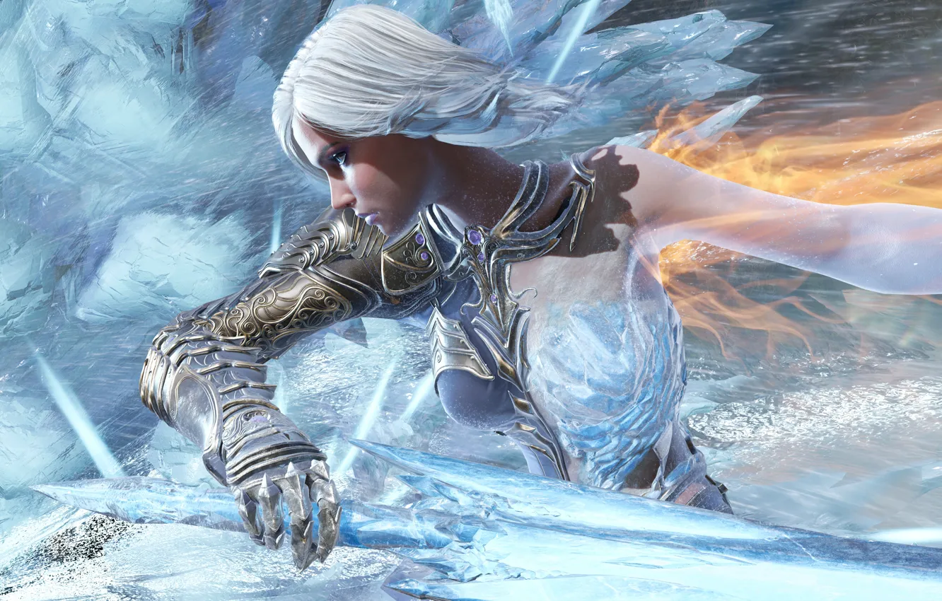 Photo wallpaper ice, girl, Aurora, Paragon