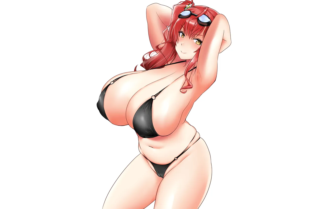 Photo wallpaper girl, sexy, Cameltoe, cleavage, long hair, boobs, sexy girl, anime