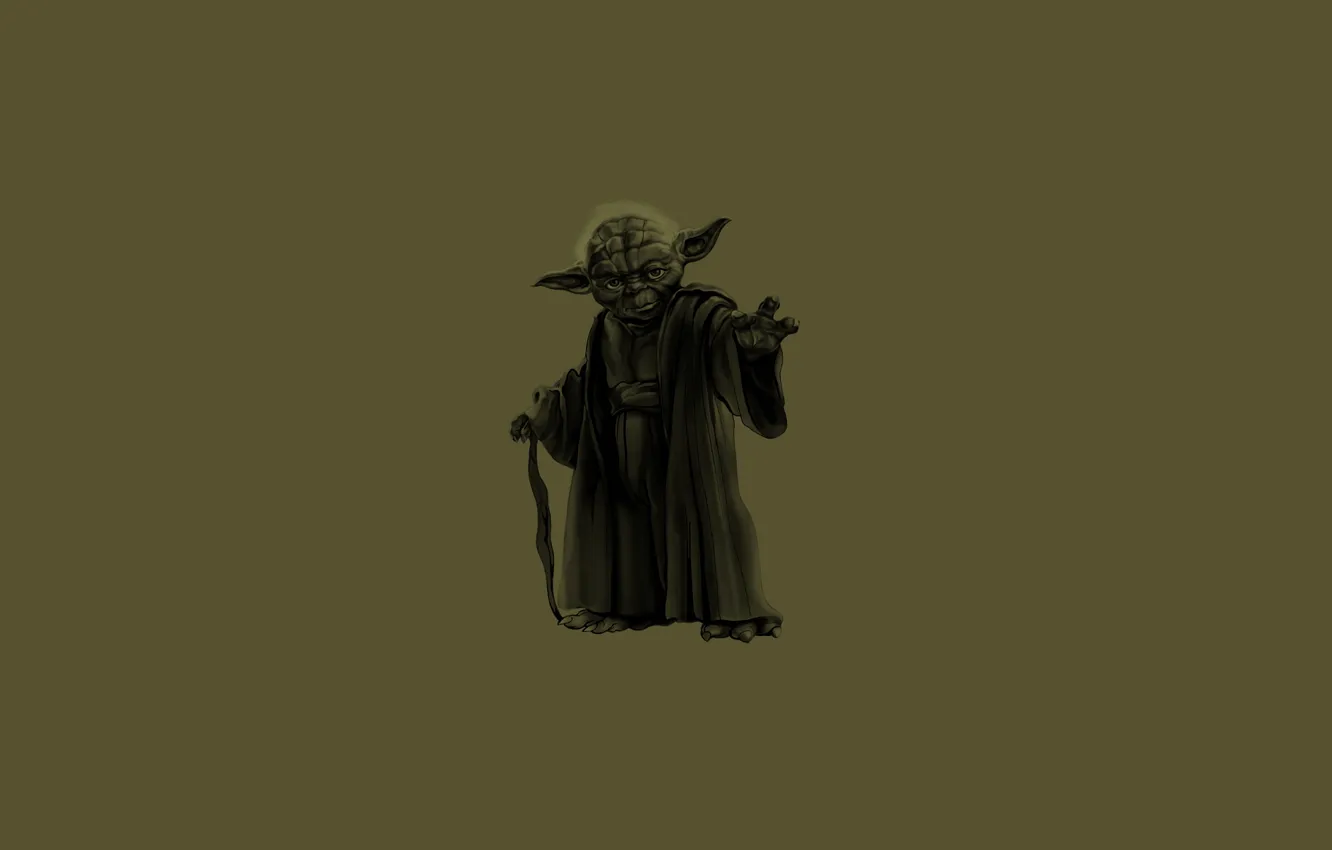 Photo wallpaper green, dark, Star Wars, cane, star wars, gesture, Jedi, Iodine
