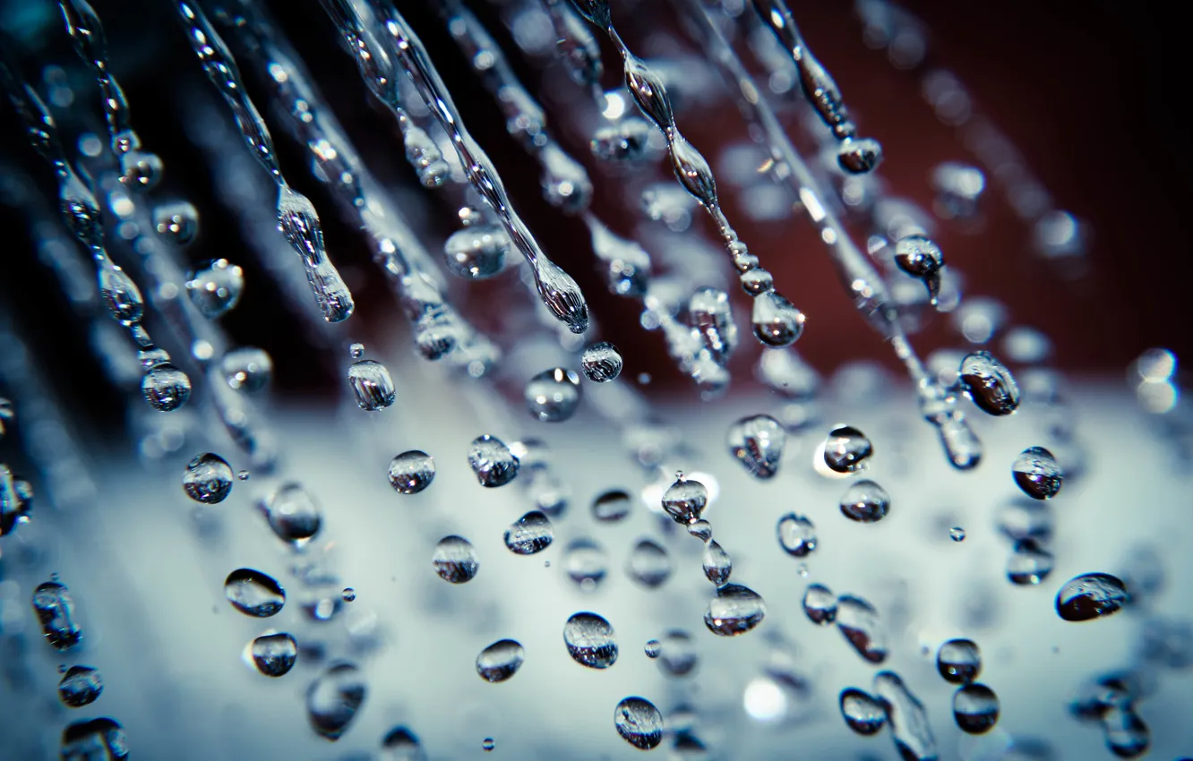 Photo wallpaper water, drops, macro, movement