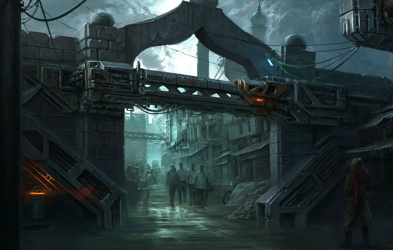 Photo wallpaper fiction, people, gate