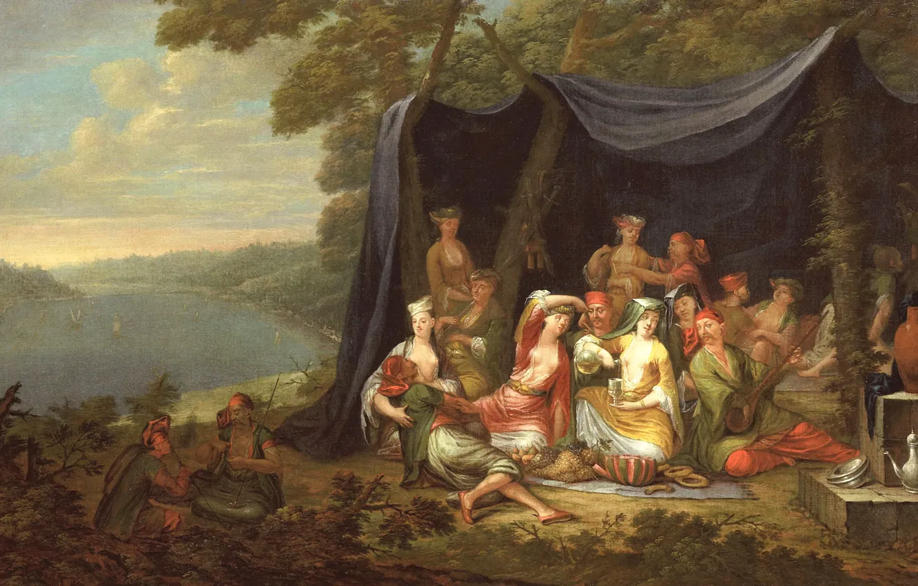 Photo wallpaper oil, picture, canvas, Jean-baht van Moore could, Party By Turkish Court