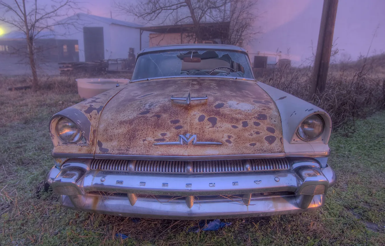 Photo wallpaper car, old, vintage, vintage, broken, Texas, anderson, Mercury