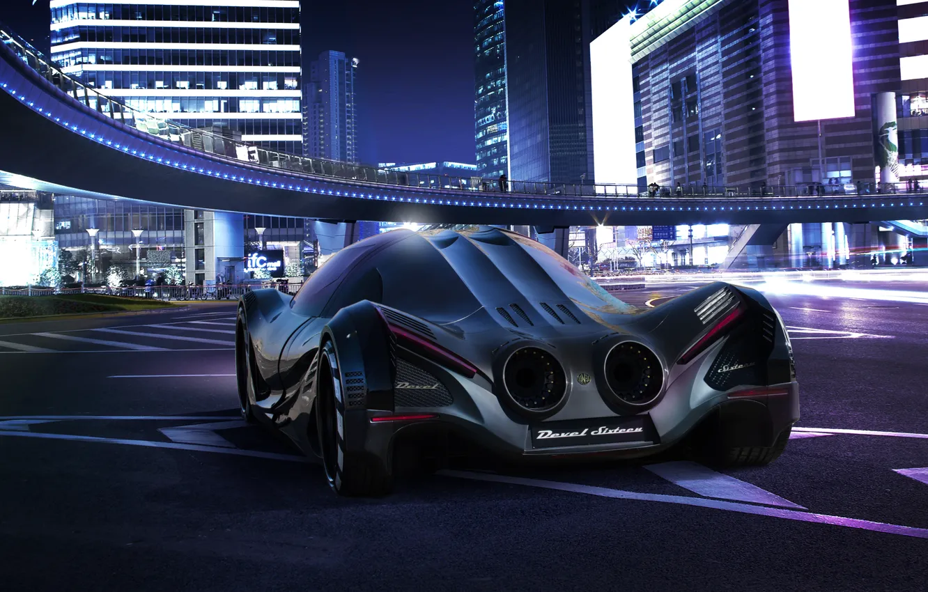 Photo wallpaper supercar, Sixteen, hypercar, Devel, Devel Sixteen