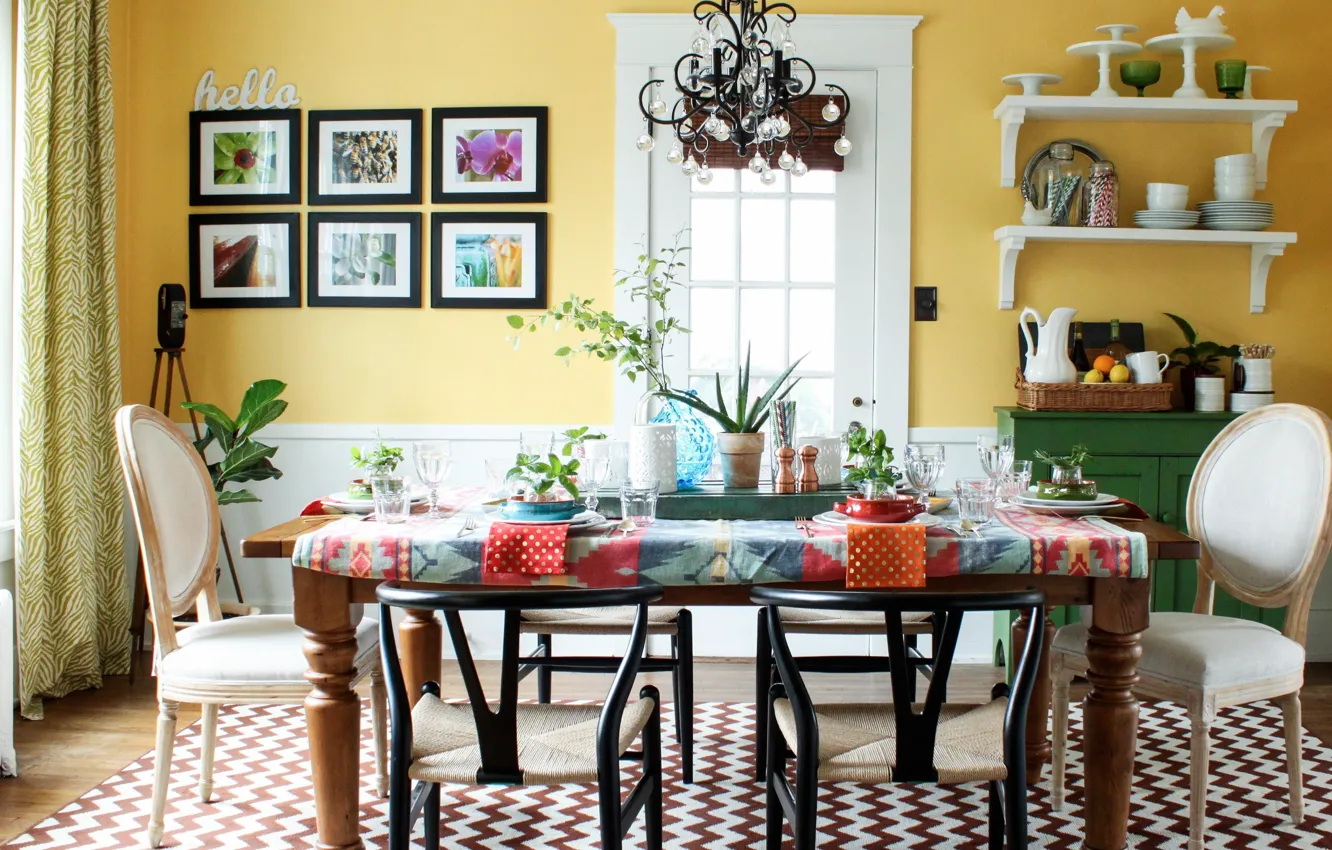 Photo wallpaper design, style, room, interior, dining room