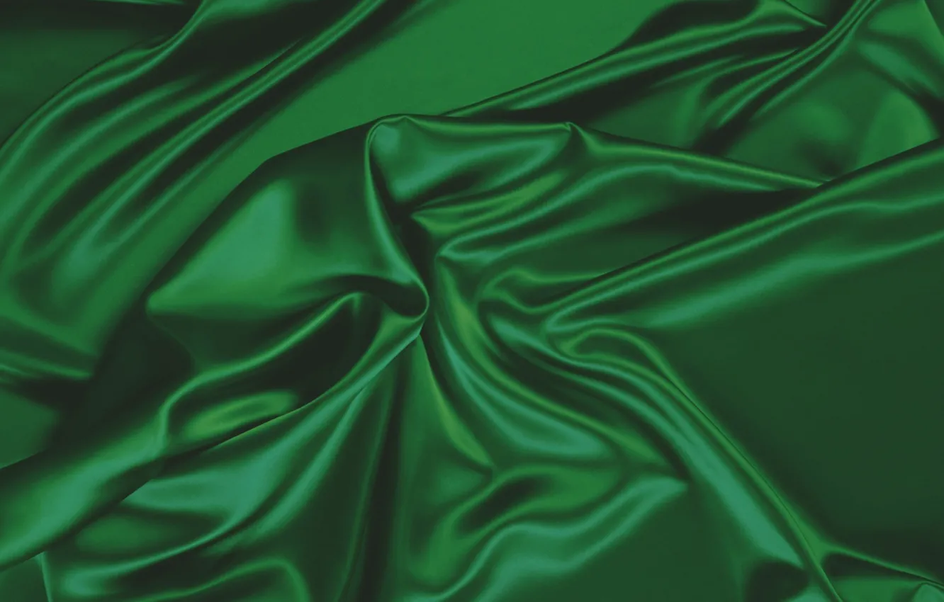 Photo wallpaper texture, fabric, green, folds, dark