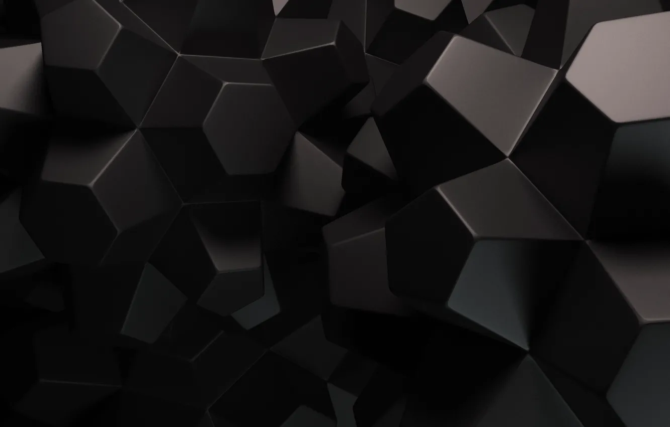 Photo wallpaper abstraction, background, black, faces, render