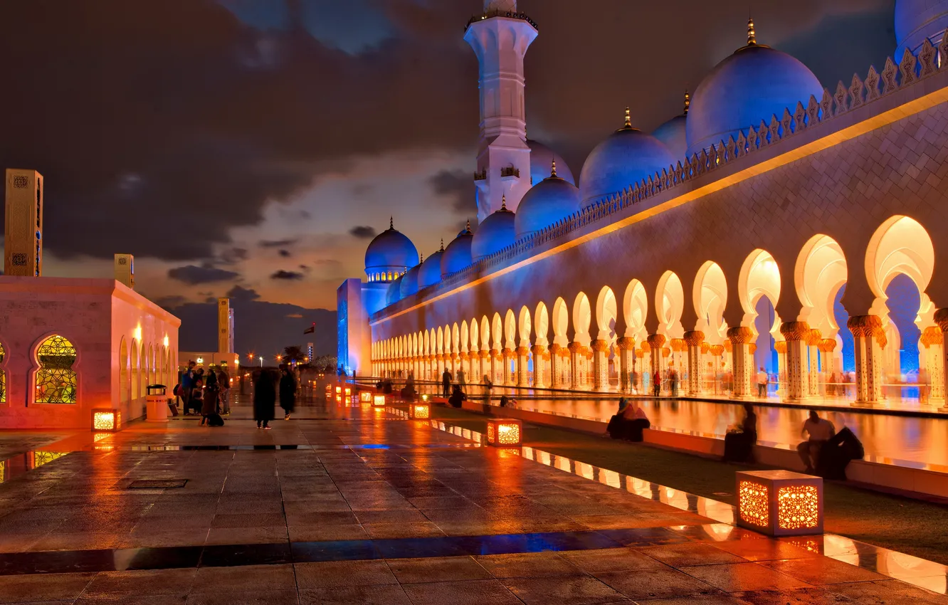Photo wallpaper mosque, UAE, Abu Dhabi