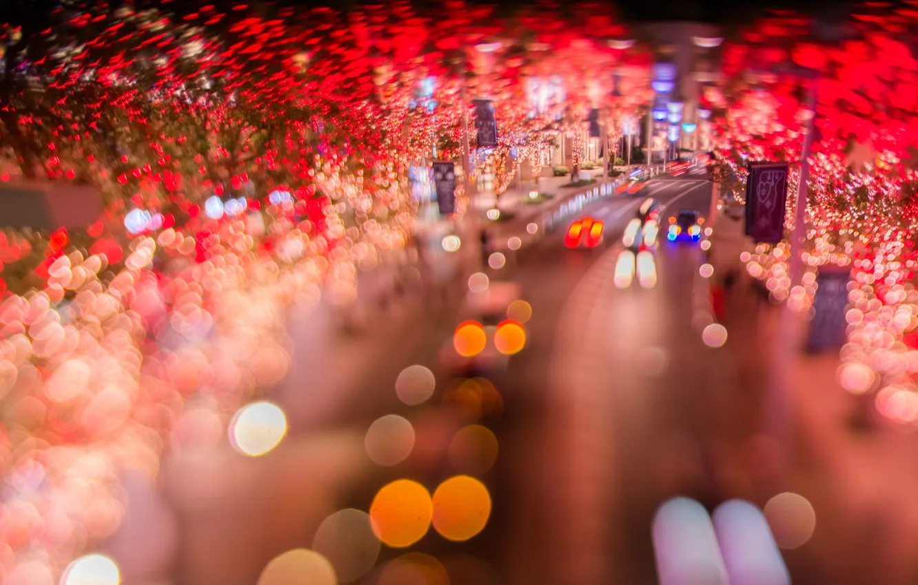 Photo wallpaper night, the city, Paris, illumination