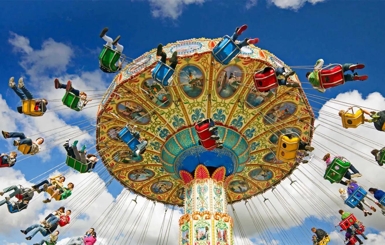 Photo wallpaper entertainment, carousel, carnival