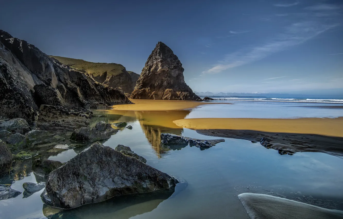 Photo wallpaper sea, rocks, shore