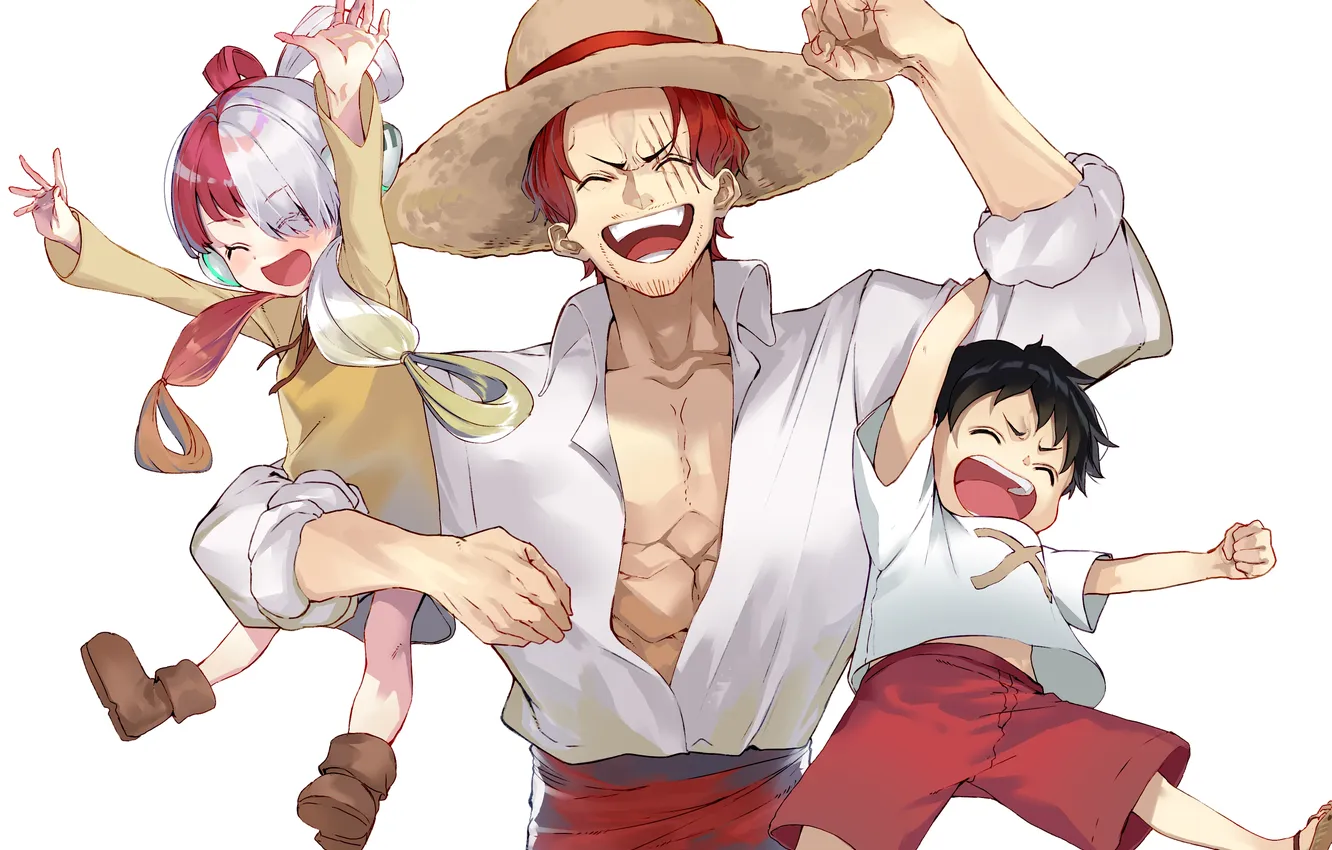 Photo wallpaper children, hat, guy, One Piece