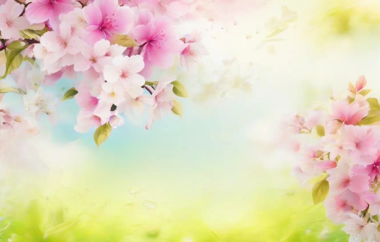 Photo wallpaper flowers, spring, flowering, pink, blossom, flowers, beautiful, spring