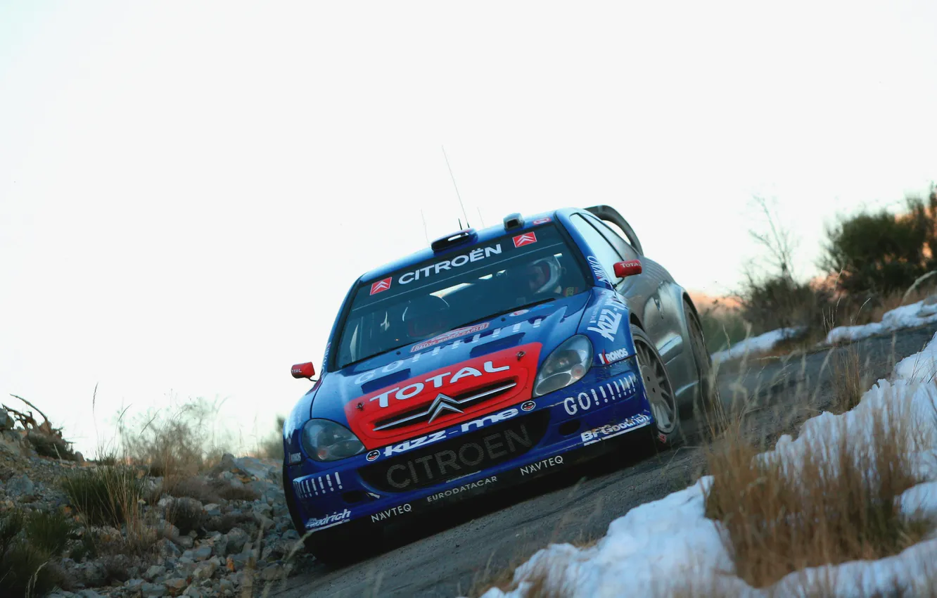 Photo wallpaper Auto, Blue, Sport, Machine, Turn, Logo, Citroen, WRC