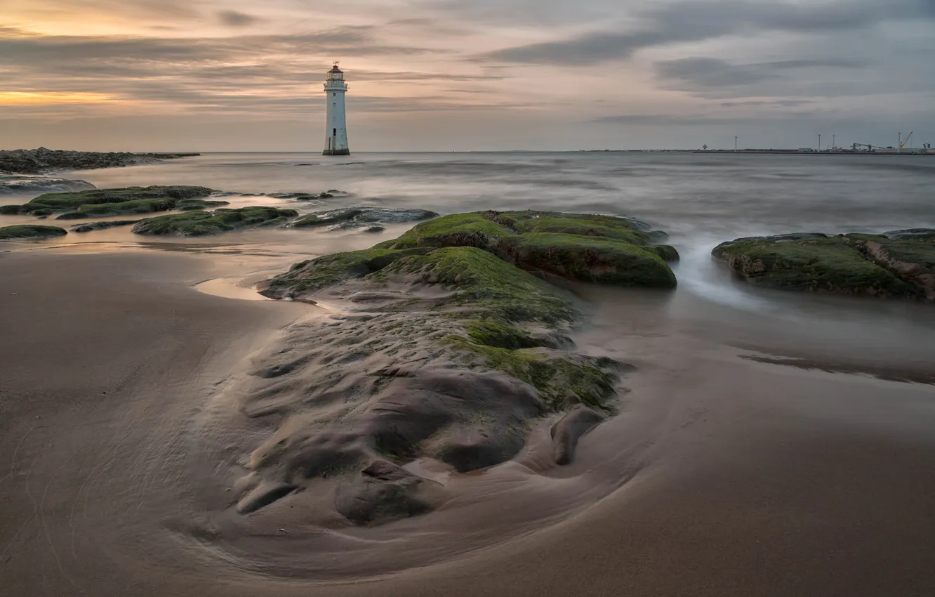 Photo wallpaper sea, shore, lighthouse
