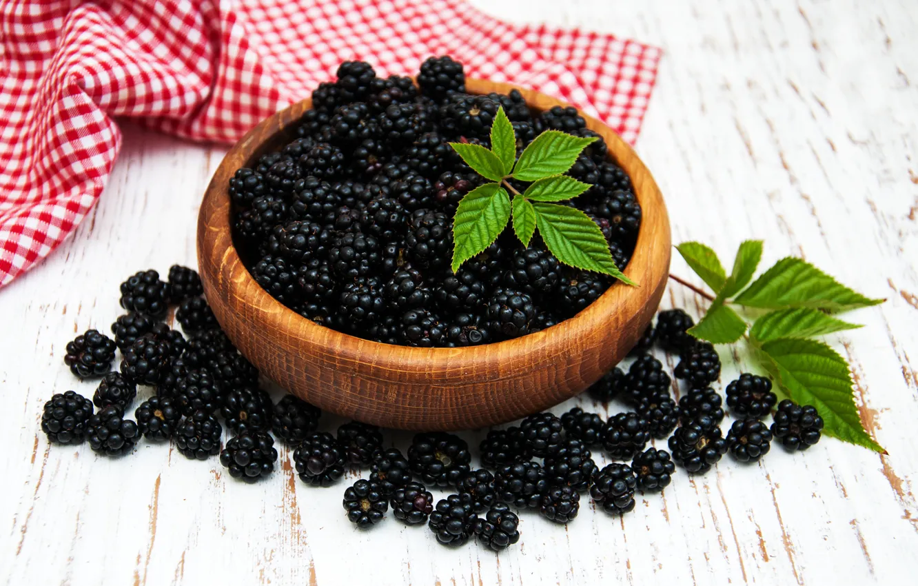 Photo wallpaper berries, bowl, BlackBerry, Olena Rudo