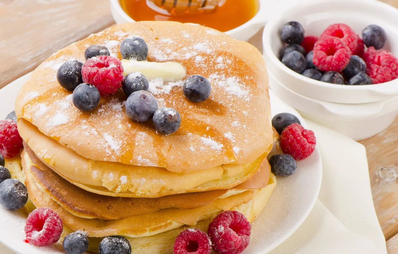 Photo wallpaper berries, raspberry, cupcakes, blueberries