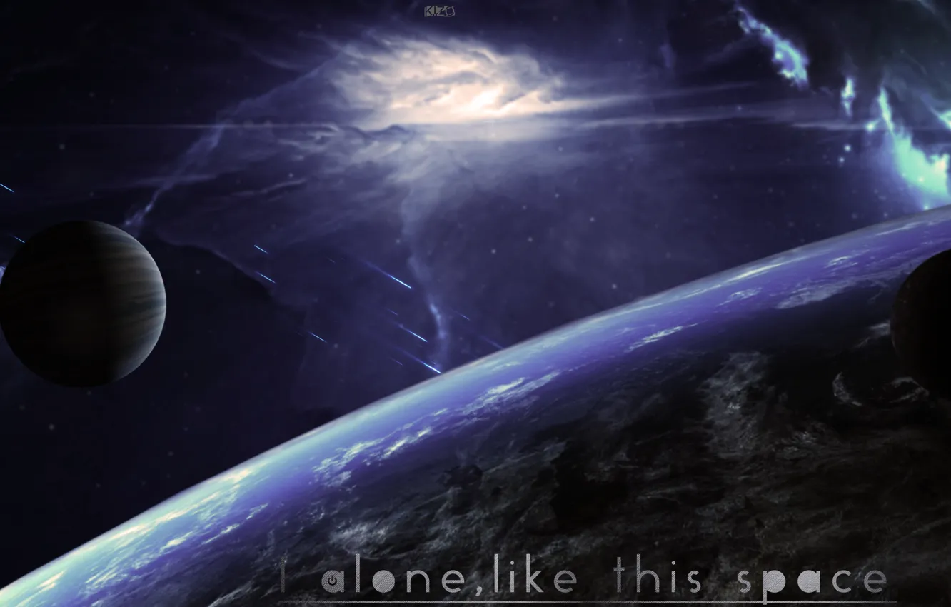 Photo wallpaper void, space, Starfall, Planet.