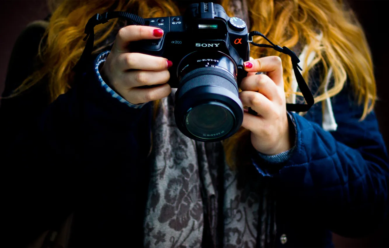 Photo wallpaper girl, photo, mood, hands, the camera, background. Wallpaper