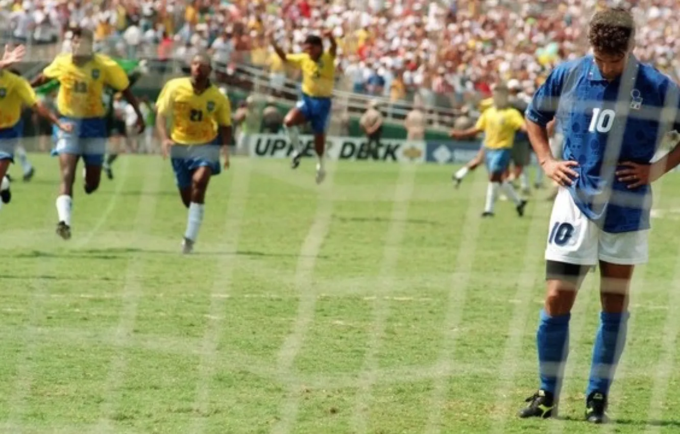 Photo wallpaper Italy, 1994, Roberto Baggio, The Divine Ponytail, Not scored from the penalty spot