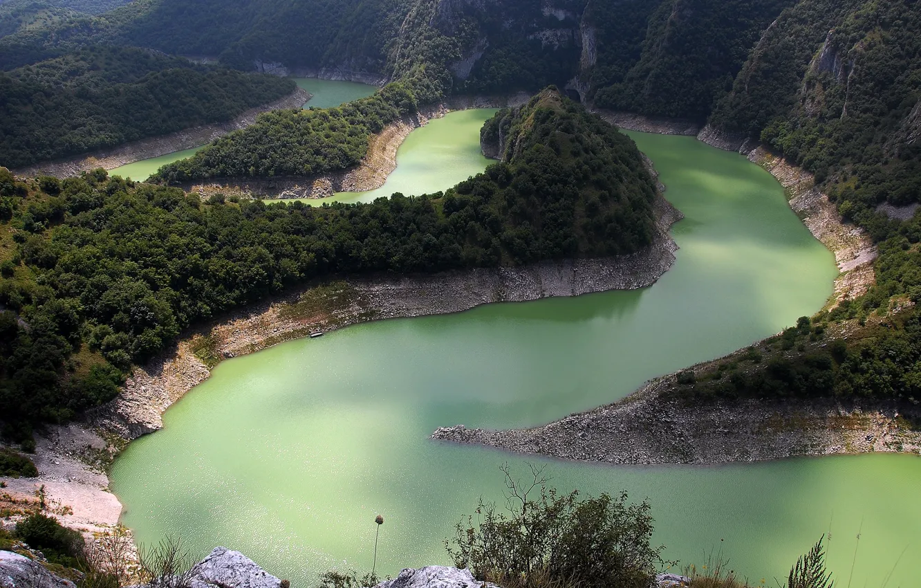 Photo wallpaper forest, landscape, mountains, Serbia, the river the River