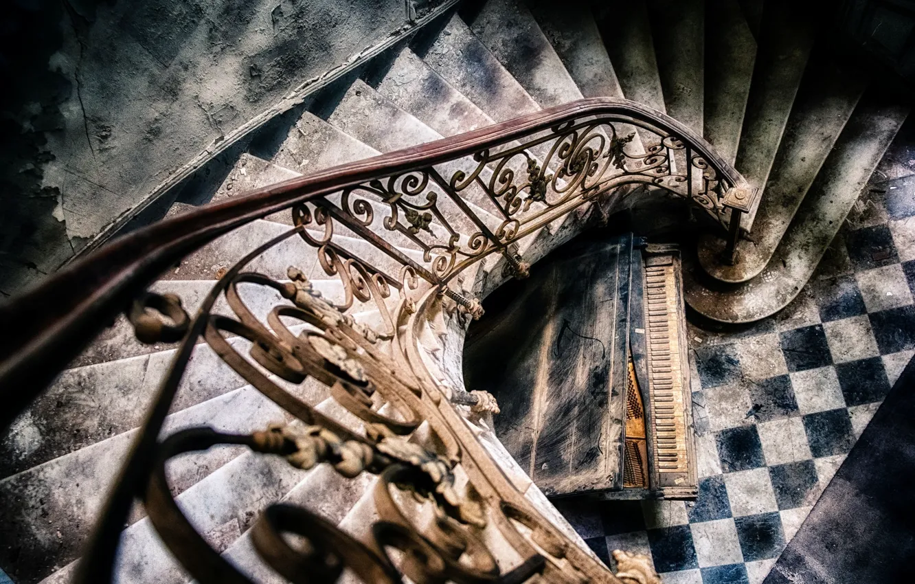 Photo wallpaper music, stage, piano