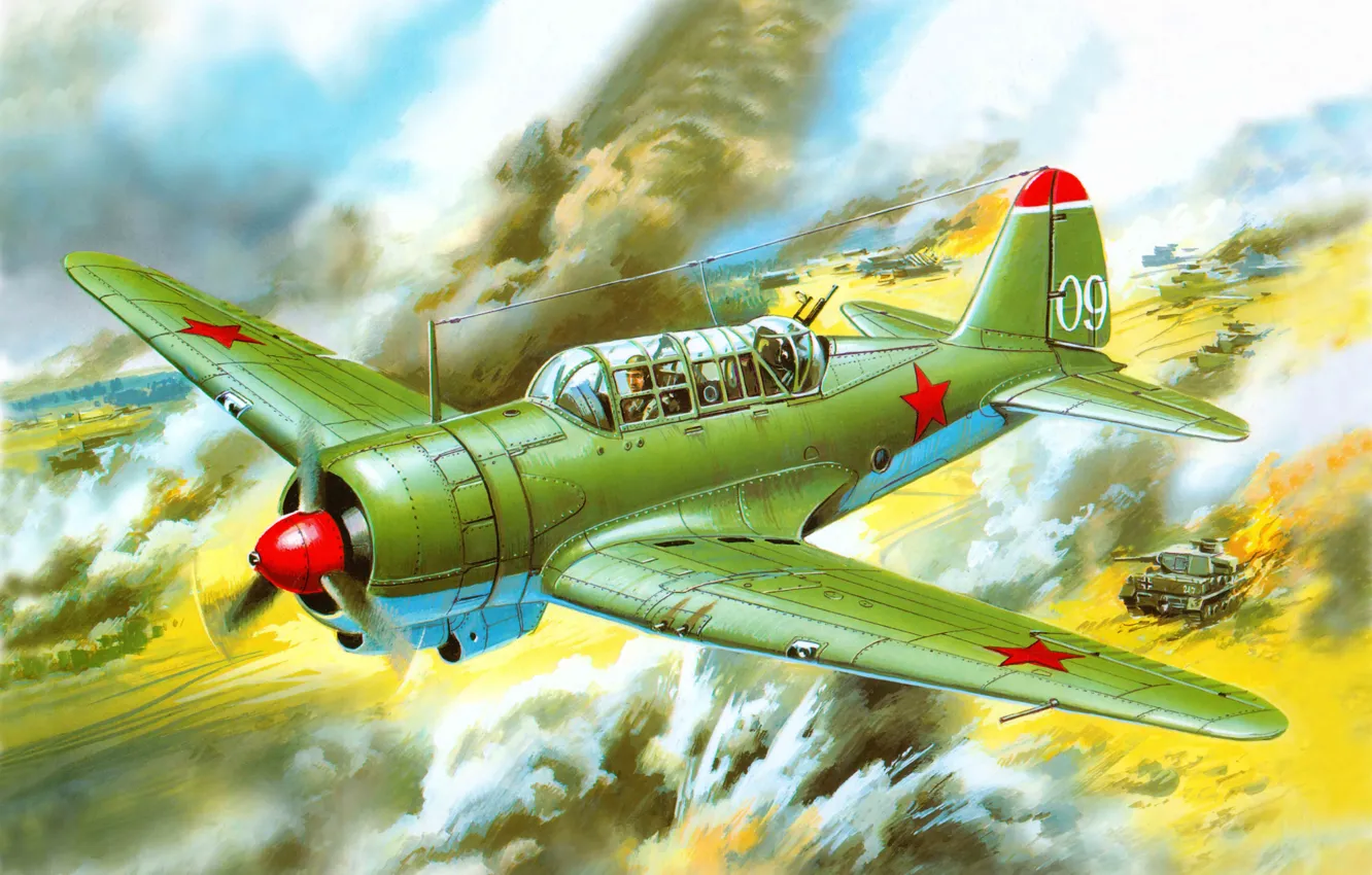 Photo wallpaper design, art, USSR, bomber, the plane, BBC, WWII, scout